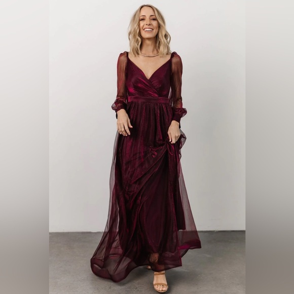 Baltic Born Octavia Shimmer Gown-mulberry - Picture 5 of 5